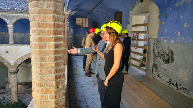 La Sottosegretaria Lucia Borgonzoni in vista al Complesso dell'Anfiteatro