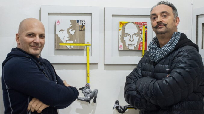 Franco Trentalance tra le opere dell'Arca Street Art Hotel