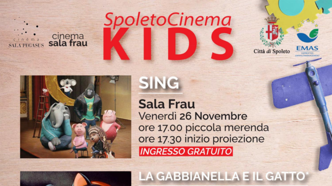 Spoleto cinema kids, quattro appuntamenti dedicati ai bambini