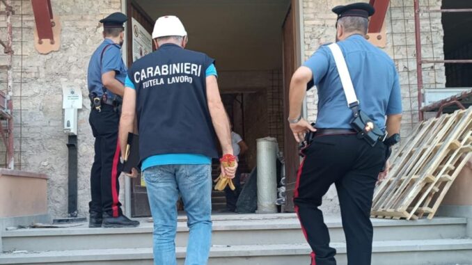 Denunciate 4 persone in seguito a controlli Carabinieri nei cantieri