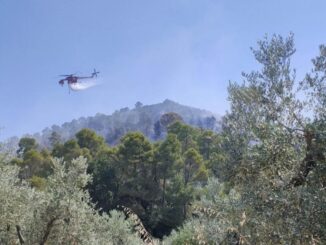 Incendio tra Bazzano e Poreta: Intervento di soccorso in corso