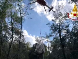 Vigili del fuoco salvano una mucca a Terzo San Severo di Spoleto