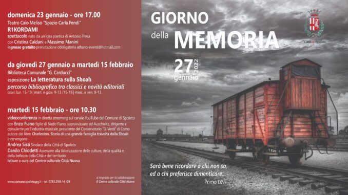 Giorno della Memoria a Spoleto, tutte le iniziative