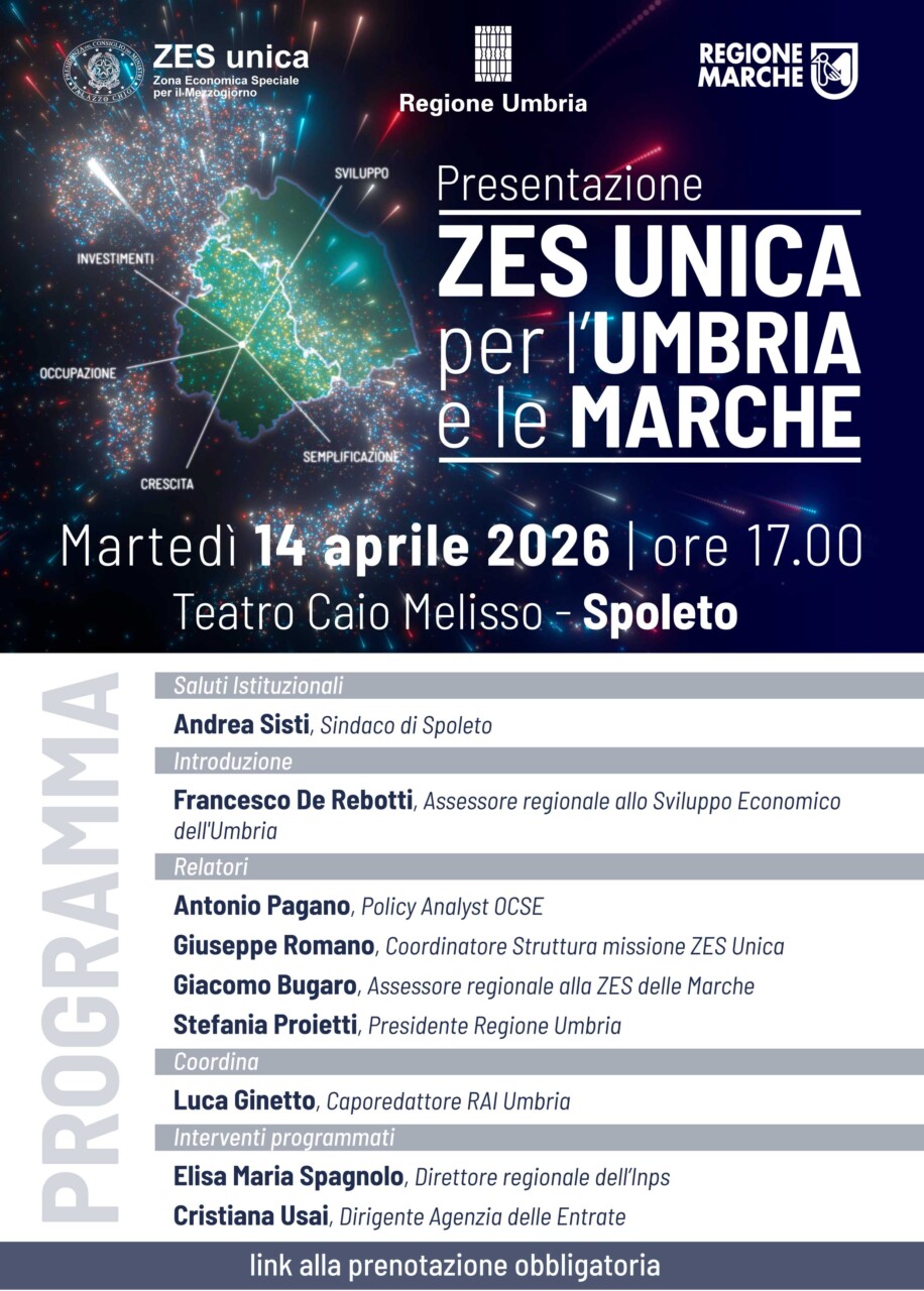 Economia, a Spoleto si presenta la Zes Unica Umbria e Marche